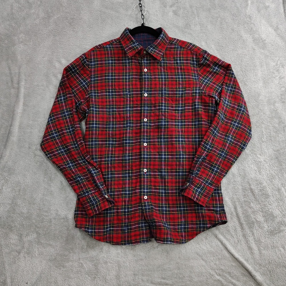 Daniel Cremieux Long Sleeve Button Down Cotton Flannel Shirt,Red/Flannel, Medium